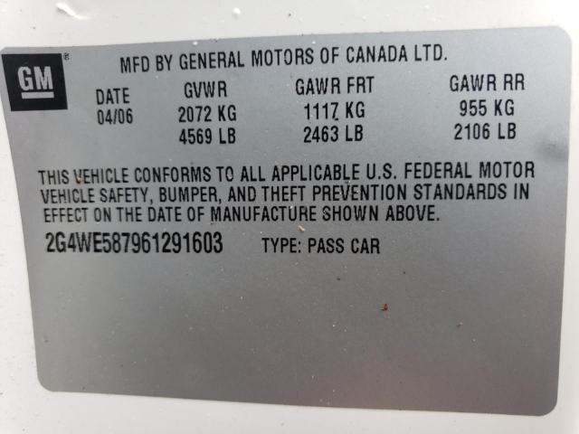 Photo 10 from auction – 2006 BUICK LACROSSE C with VIN 2G4WE587961291603