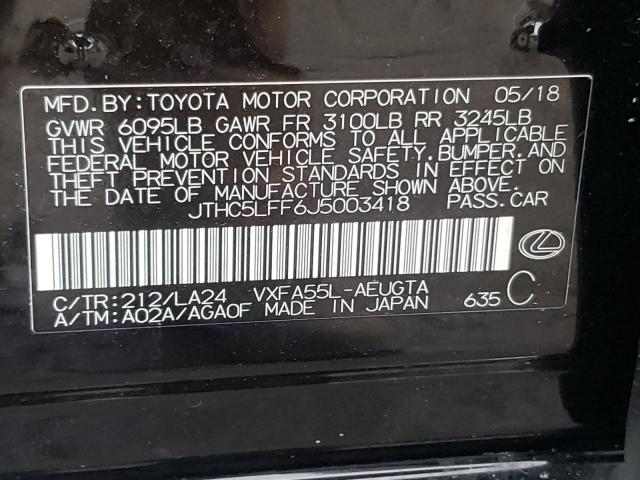 Photo 10 from auction – 2018 LEXUS LS 500 with VIN JTHC5LFF6J5003418