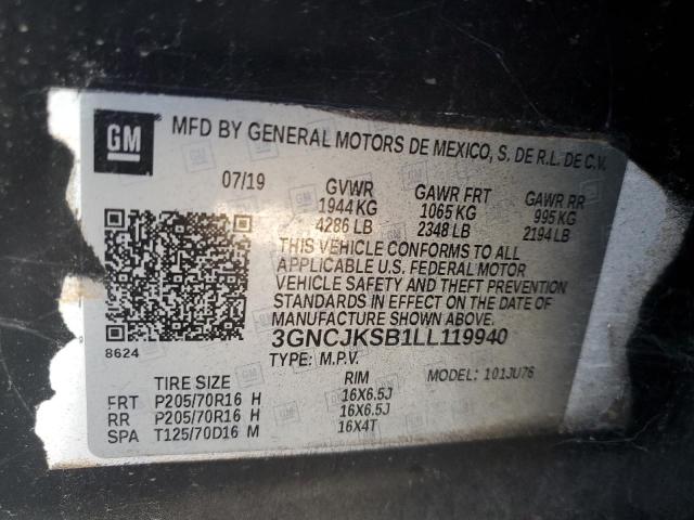 Photo 10 from auction – 2020 CHEVROLET TRAX LS with VIN 3GNCJKSB1LL119940