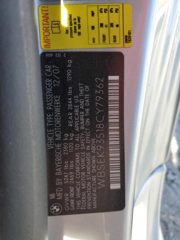 Photo 10 from auction – 2008 BMW M6 with VIN WBSEK93518CY79362