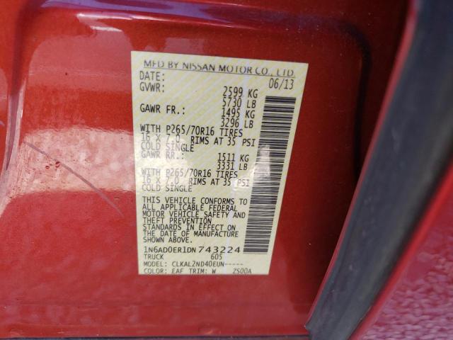 Photo 10 from auction – 2013 NISSAN FRONTIER S with VIN 1N6AD0ER1DN743224