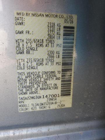 Photo 10 from auction – 2016 NISSAN MURANO S with VIN 5N1AZ2MG3GN147001