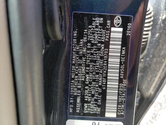 Photo 10 from auction – 2014 TOYOTA CAMRY L with VIN 4T4BF1FK2ER419703