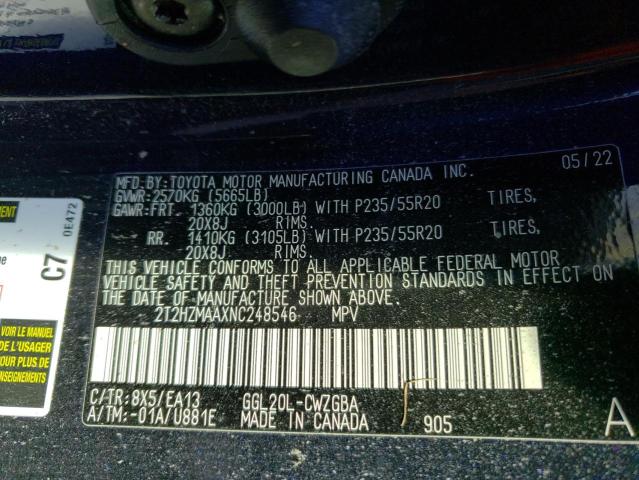 Photo 10 from auction – 2022 LEXUS RX 350 with VIN 2T2HZMAAXNC248546