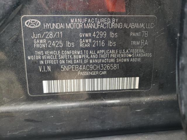 Photo 10 from auction – 2012 HYUNDAI SONATA GLS with VIN 5NPEB4AC9CH326581