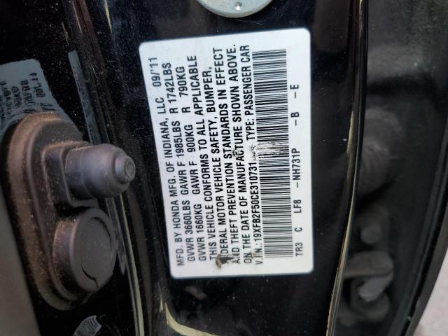 Photo 10 from auction – 2012 HONDA CIVIC LX with VIN 19XFB2F50CE310731