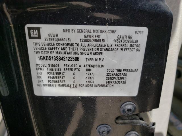 Photo 10 from auction – 2004 GMC ENVOY with VIN 1GKDS13S842122506