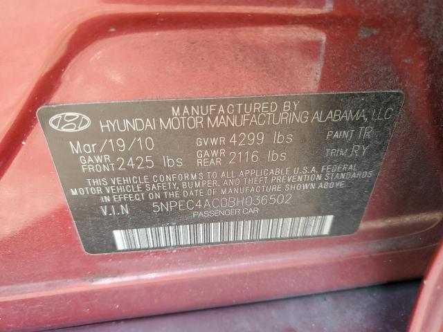Photo 10 from auction – 2011 HYUNDAI SONATA SE with VIN 5NPEC4AC0BH036502