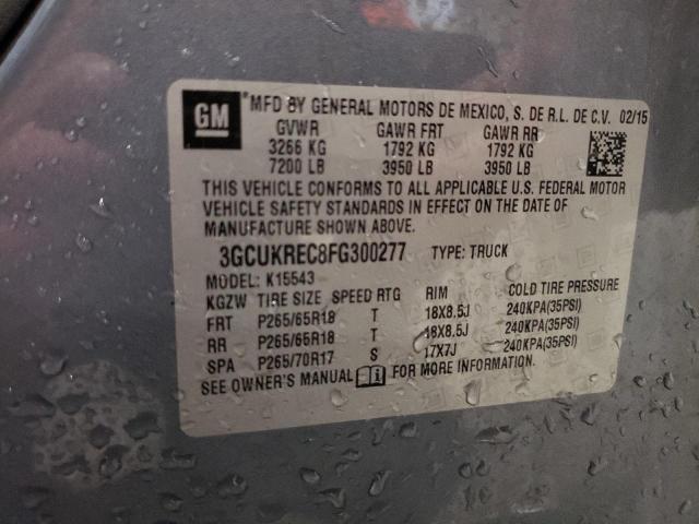 Photo 10 from auction – 2015 CHEVROLET SILVERADO with VIN 3GCUKREC8FG300277