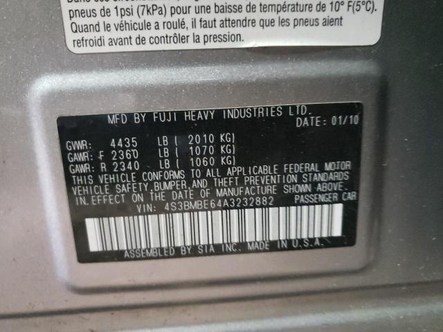 Photo 10 from auction – 2010 SUBARU LEGACY 2.5 with VIN 4S3BMBE64A3232882