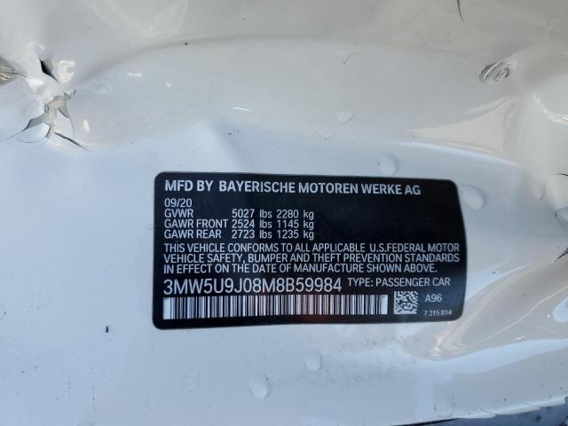 Photo 10 from auction – 2021 BMW M340XI with VIN 3MW5U9J08M8B59984