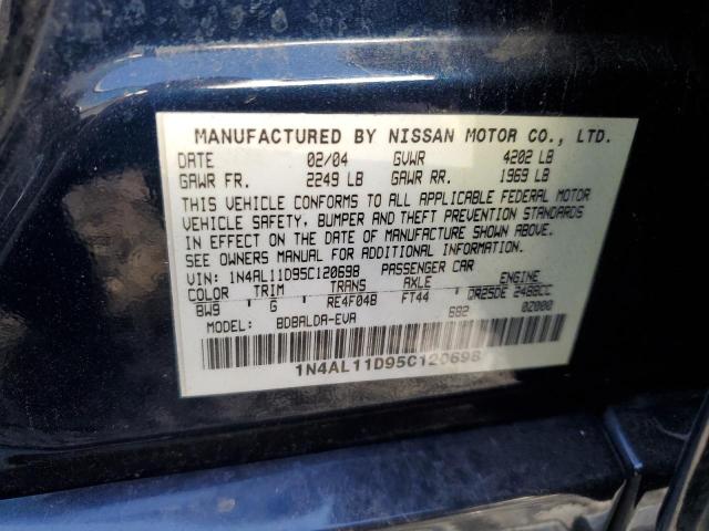 Photo 10 from auction – 2005 NISSAN ALTIMA S with VIN 1N4AL11D95C120698
