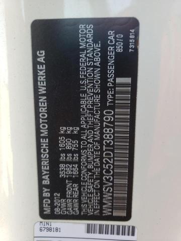Photo 10 from auction – 2013 MINI COOPER S with VIN WMWSV3C52DT388790