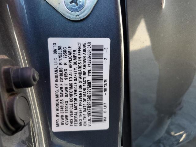 Photo 10 from auction – 2013 HONDA CIVIC LX with VIN 19XFB2F59DE276807