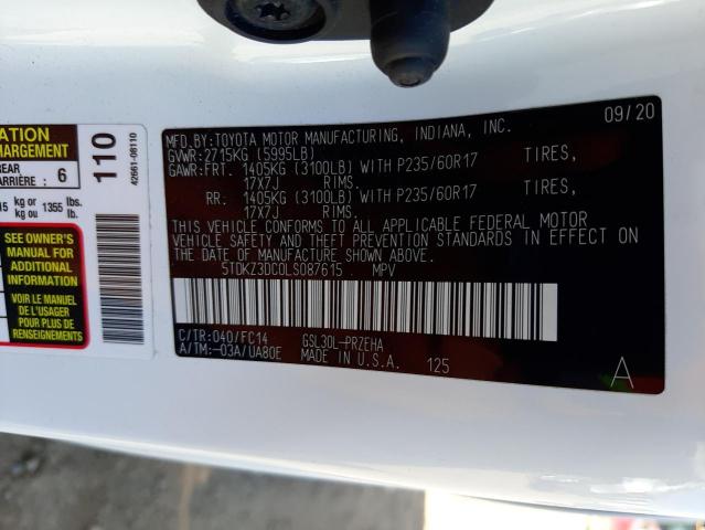 Photo 10 from auction – 2020 TOYOTA SIENNA LE with VIN 5TDKZ3DC0LS087615