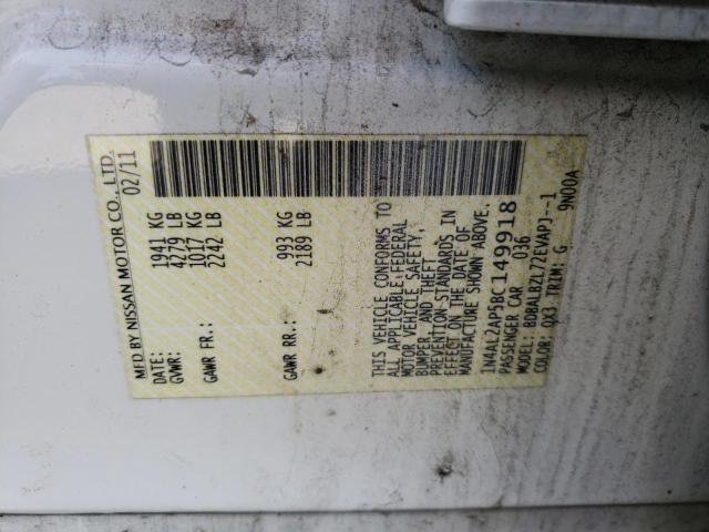 Photo 10 from auction – 2011 NISSAN ALTIMA BAS with VIN 1N4AL2AP5BC149918