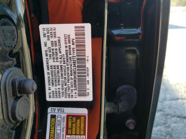 Photo 10 from auction – 2012 HONDA CR-V LX with VIN 5J6RM3H36CL048272