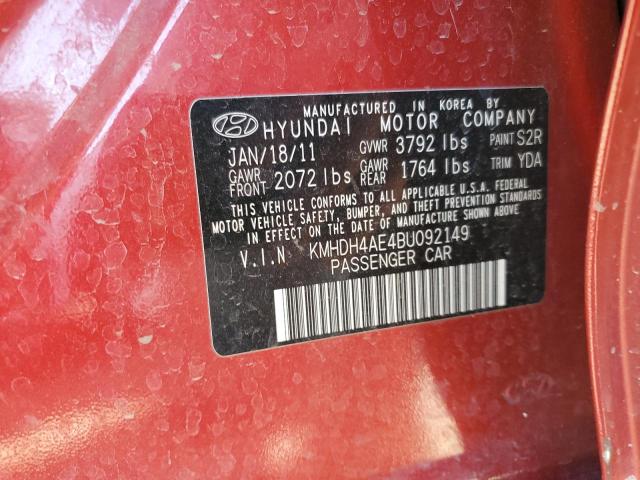 Photo 10 from auction – 2011 HYUNDAI ELANTRA GL with VIN KMHDH4AE4BU092149