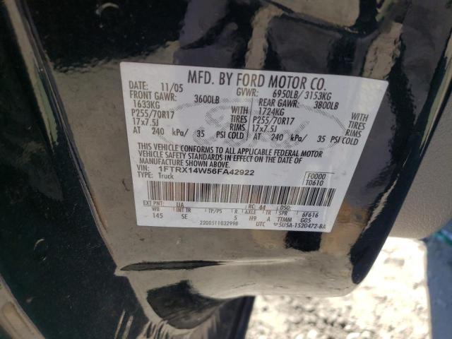 Photo 10 from auction – 2006 FORD F150 with VIN 1FTRX14W56FA42922
