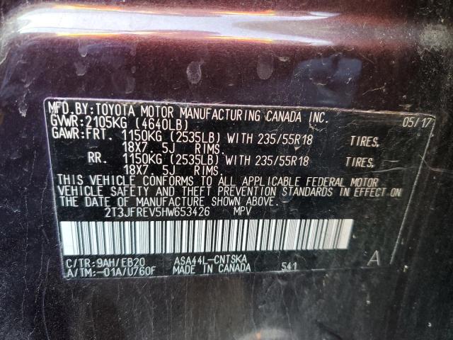 Photo 10 from auction – 2017 TOYOTA RAV4 SE with VIN 2T3JFREV5HW653426