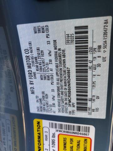 Photo 10 from auction – 2022 FORD BRONCO SPO with VIN 3FMCR9B60NRD46867
