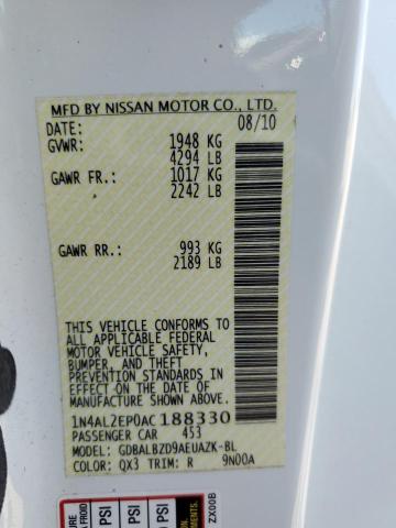 Photo 10 from auction – 2010 NISSAN ALTIMA S with VIN 1N4AL2EP0AC188330
