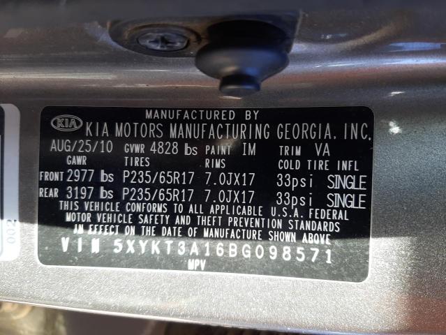 Photo 10 from auction – 2011 KIA SORENTO BA with VIN 5XYKT3A16BG098571
