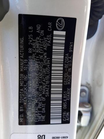 Photo 10 from auction – 2020 LEXUS ES 350 LUX with VIN 58AEZ1B19LU054941