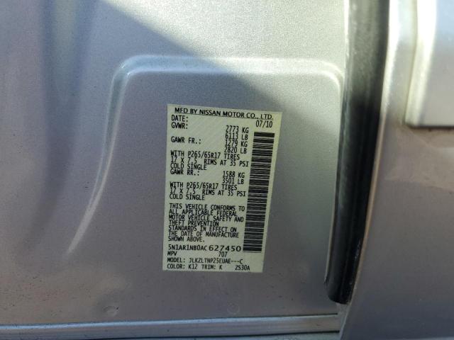 Photo 10 from auction – 2010 NISSAN PATHFINDER with VIN 5N1AR1NB0AC627450