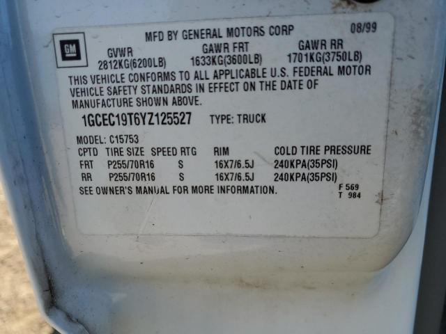 Photo 10 from auction – 2000 CHEVROLET SILVERADO with VIN 1GCEC19T6YZ125527