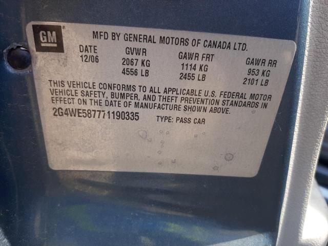 Photo 10 from auction – 2007 BUICK LACROSSE C with VIN 2G4WE587771190335