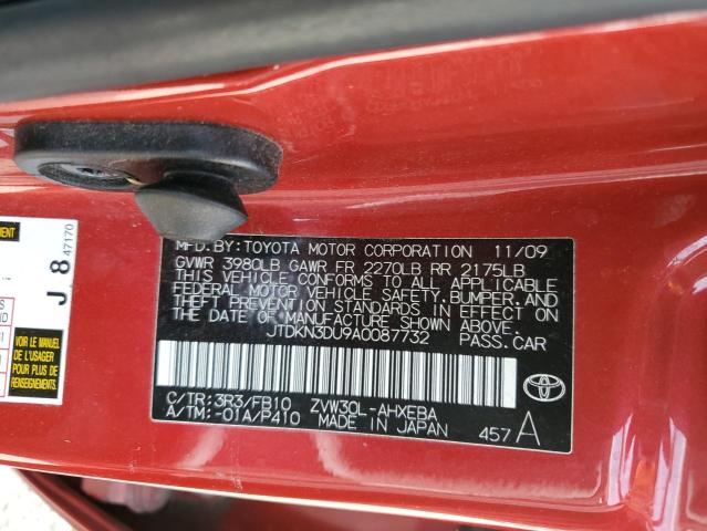 Photo 10 from auction – 2010 TOYOTA PRIUS with VIN JTDKN3DU9A0087732