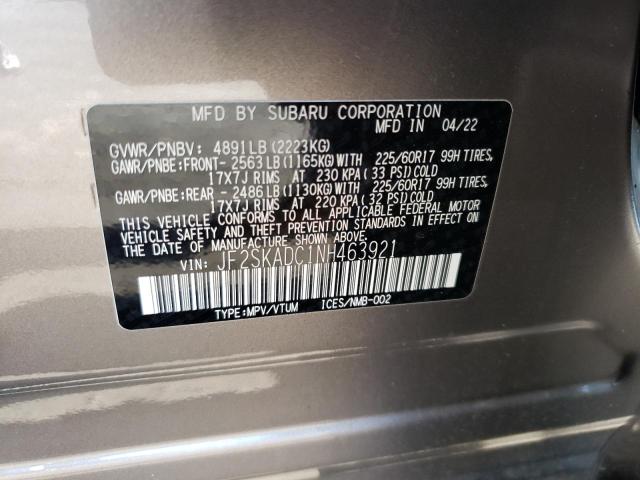 Photo 10 from auction – 2022 SUBARU FORESTER P with VIN JF2SKADC1NH463921