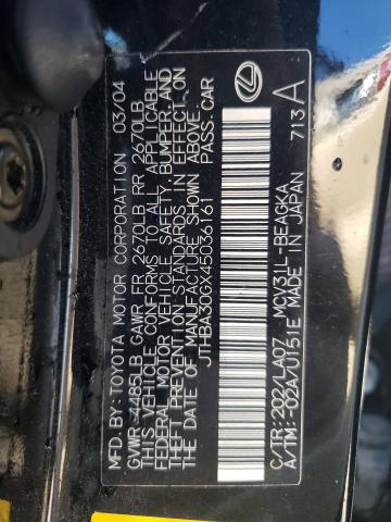 Photo 10 from auction – 2004 LEXUS ES 330 with VIN JTHBA30GX45036161
