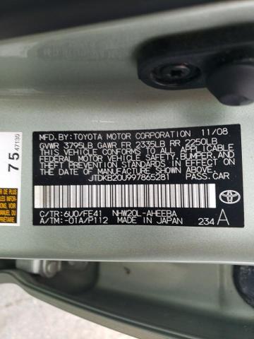 Photo 10 from auction – 2009 TOYOTA PRIUS with VIN JTDKB20U997865281