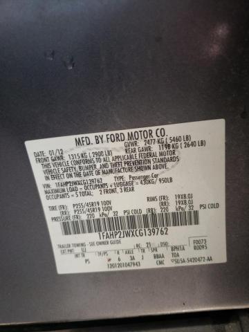 Zdjęcie 10 z aukcji – 2012 FORD TAURUS LIM z VIN 1FAHP2JWXCG139762