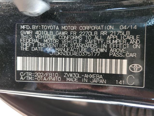Photo 10 from auction – 2014 TOYOTA PRIUS with VIN JTDKN3DU4E0375177