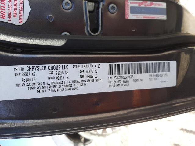Photo 10 from auction – 2013 CHRYSLER 300 with VIN 2C3CCAAG5DH702651