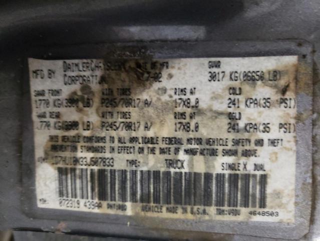 Photo 10 from auction – 2003 DODGE RAM 1500 S with VIN 1D7HU18N33J507833