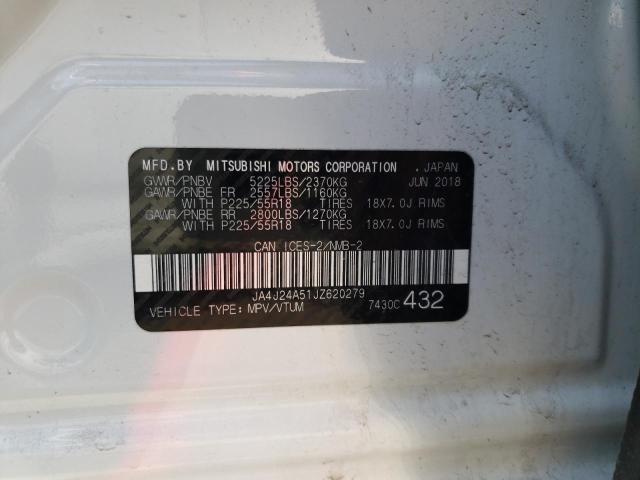 Photo 10 from auction – 2018 MITSUBISHI OUTLANDER with VIN JA4J24A51JZ620279