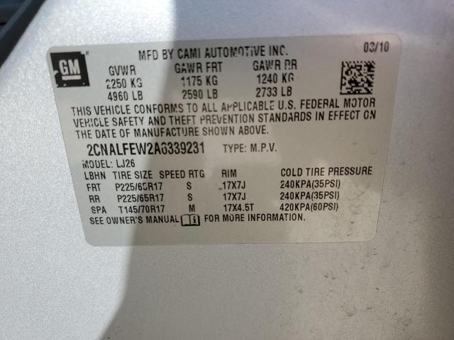 Photo 10 from auction – 2010 CHEVROLET EQUINOX LT with VIN 2CNALFEW2A6339231