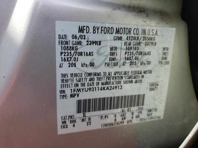 Photo 10 from auction – 2004 FORD ESCAPE XLT with VIN 1FMYU93114KA24913