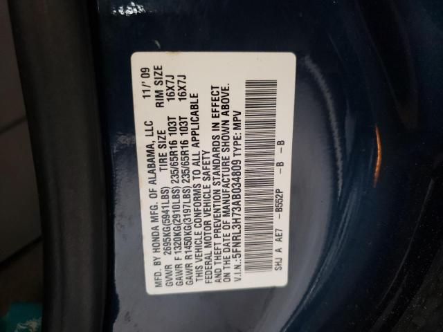 Photo 10 from auction – 2010 HONDA ODYSSEY EX with VIN 5FNRL3H73AB034809