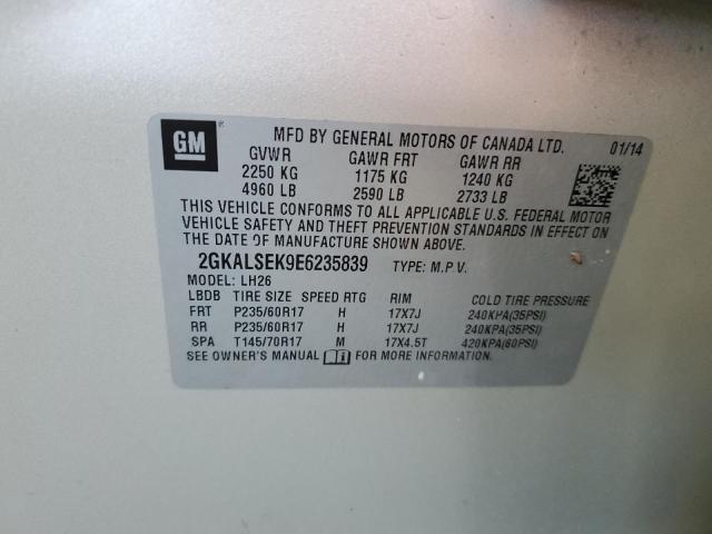 Photo 10 from auction – 2014 GMC TERRAIN SL with VIN 2GKALSEK9E6235839