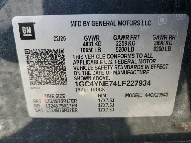 Photo 10 from auction – 2020 CHEVROLET SILVERADO with VIN 1GC4YNE74LF227934