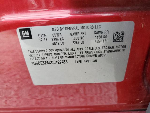 Photo 10 from auction – 2012 CADILLAC CTS LUXURY with VIN 1G6DE5E5XC0129455
