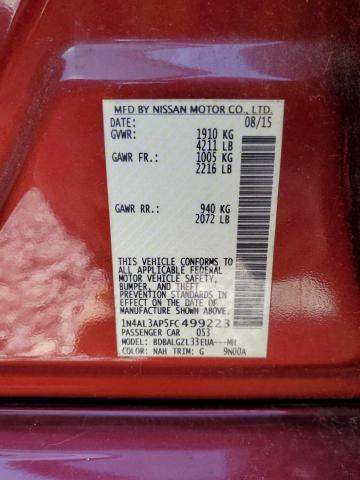 Photo 10 from auction – 2015 NISSAN ALTIMA 2.5 with VIN 1N4AL3AP5FC499223