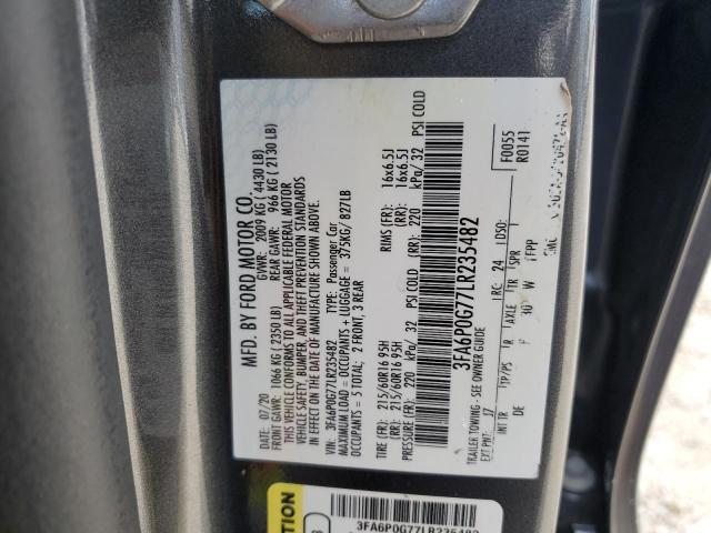 Photo 10 from auction – 2020 FORD FUSION S with VIN 3FA6P0G77LR235482
