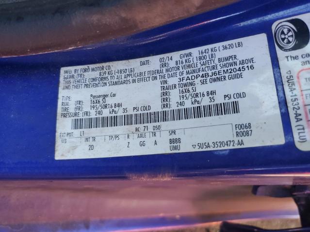Photo 10 from auction – 2014 FORD FIESTA SE with VIN 3FADP4BJ6EM204516
