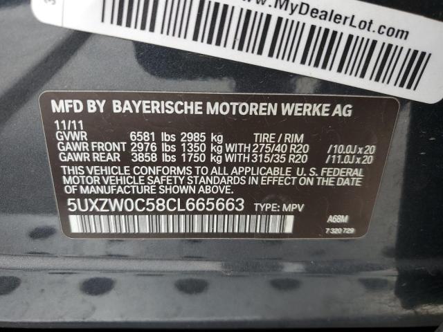 Photo 10 from auction – 2012 BMW X5 XDRIVE3 with VIN 5UXZW0C58CL665663
